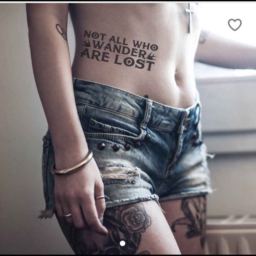 Not all who wander are lost 🌸🌸🌸🌸 tattoo